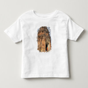 Buddhistmunk står i dörröppningen till ett tempel t-shirt