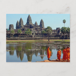 Buddhists vykort i Angkor Wat, Kambodja