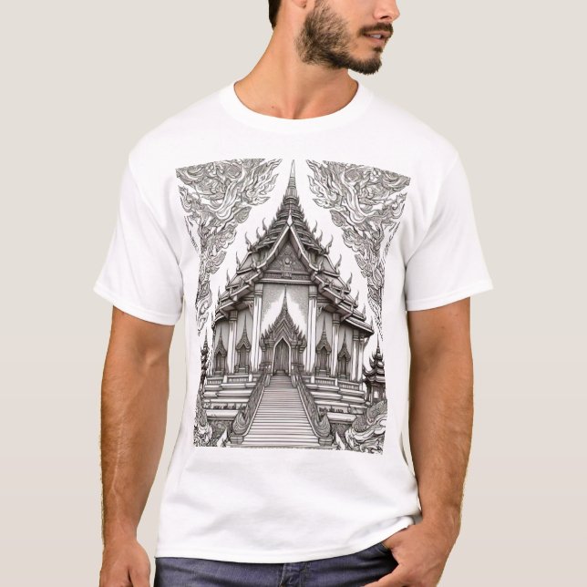 Buddhisttempel T Shirt (Framsida)