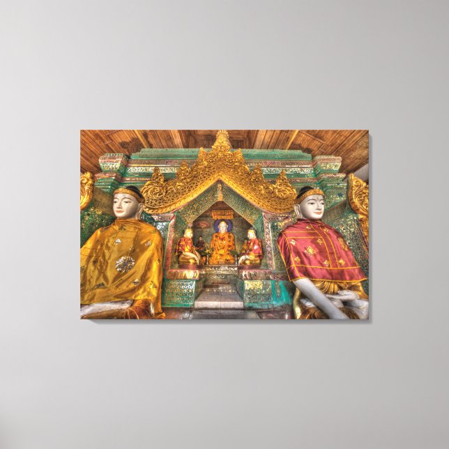 Buddhor i ett tempel canvastryck (Framsida)