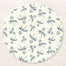 Budding Blue Grenar på grädde - sömlös mönster.