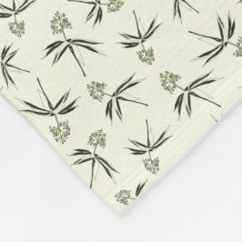 Budding Grönt Grenar på grädde - sömlös mönster Fleecefilt