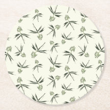 Budding Grönt Grenar på grädde - sömlös mönster