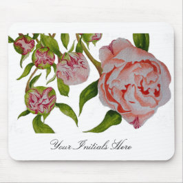 Budding Peonies on a Mouse Pad Musmatta