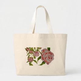 Budding Peonies on a Tote Bag Jumbo Tygkasse