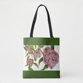 Budding Peonies on a Tote Bag Tygkasse