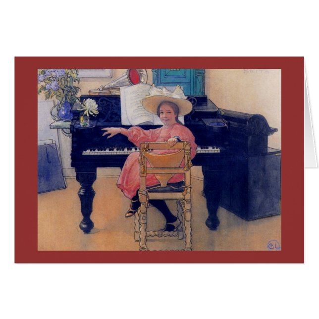 Budding Piano Diva Hälsningskort (Framsidan Horizontal)