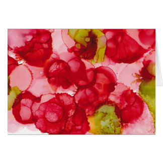 "Budding Red" - Alcohol Bläck Art Print OBS Kort