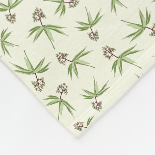 Budding Red Grenar på grädde - sömlös mönster. Fleecefilt (Hörn)