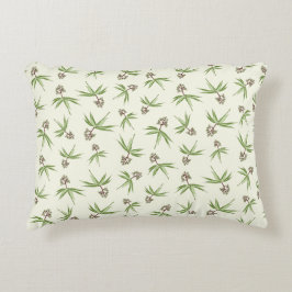 Budding Red Grenar på grädde - sömlös mönster. Prydnadskudde