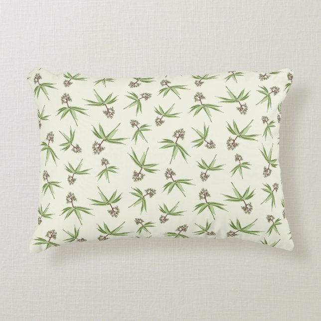 Budding Red Grenar på grädde - sömlös mönster. Prydnadskudde (Framsidan)