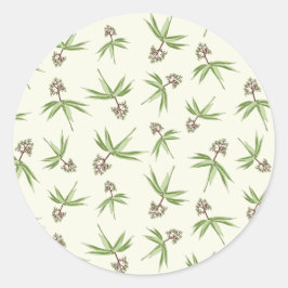 Budding Red Grenar på grädde - sömlös mönster. Runt Klistermärke