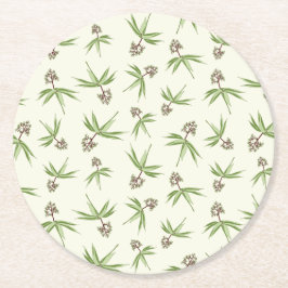 Budding Red Grenar på grädde - sömlös mönster. Underlägg Papper Rund