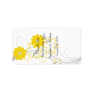 Budding Romantik Gult Bröllop Lip Balm-etikett Adressetikett