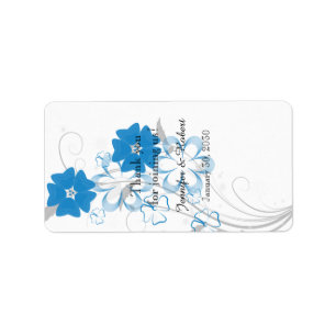 Budding Romantik i Blue Bröllop Lip Balm-etikett Adressetikett