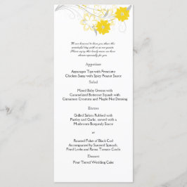 Budding Romantik i Gult Bröllop Menu Meny