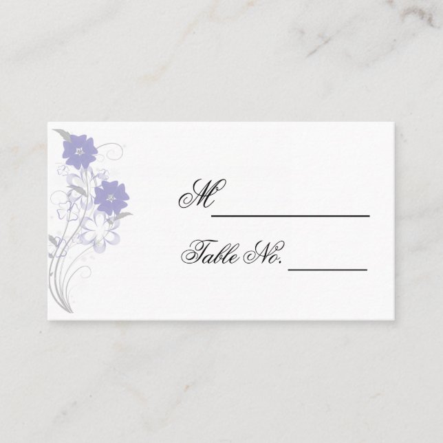 Budding Romantik i Lavender Bröllop Place Card Placeringskort (Framsida)