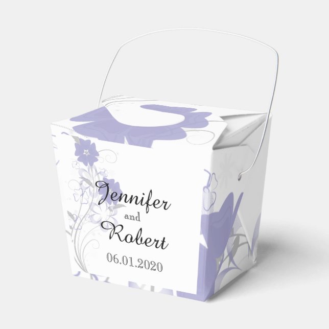 Budding Romantik i Lavender Wedor Favor Box Presentaskar (Framsidan Sidan)