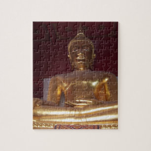 buddism, buddha, staty, religion, golden, asia, pussel