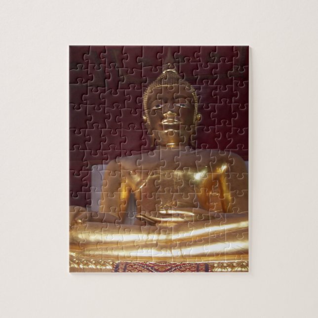 buddism, buddha, staty, religion, golden, asia, pussel (Vertikal)