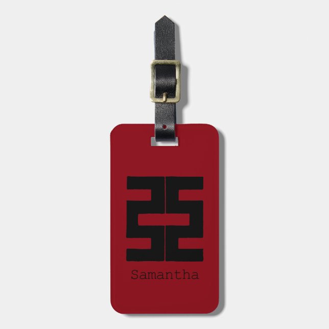 Buddism: Dubbel Ax Bagagebricka (Vertikal Framsida)