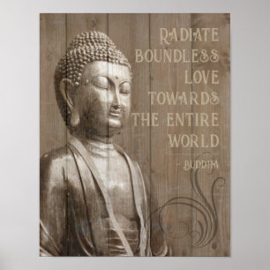 buddistisk Wood Effect-buddha-citat från Kärlek Poster