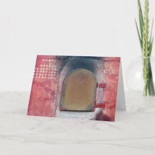 Buddistiskt kort för tempeldörrhälsning