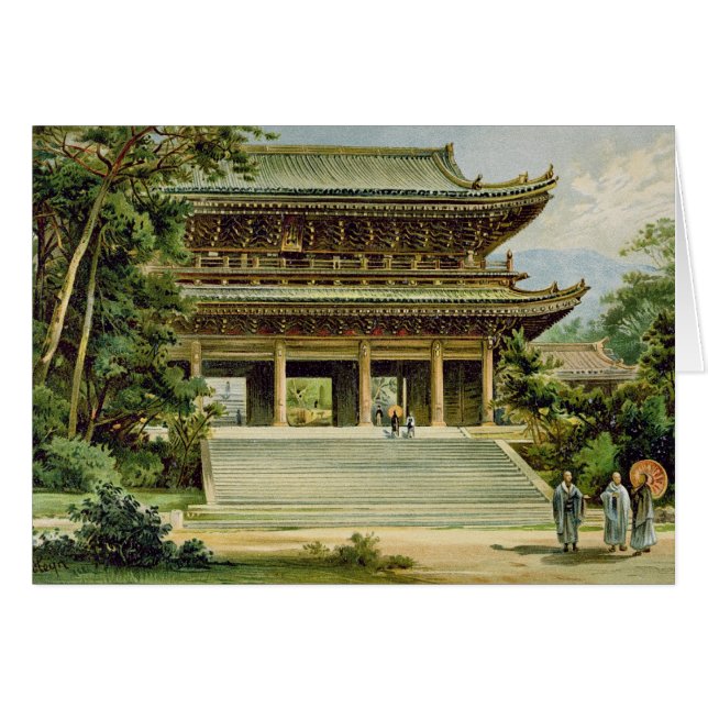 Buddistiskt tempel på Kyoto, Japan Hälsningskort (Framsidan Horizontal)
