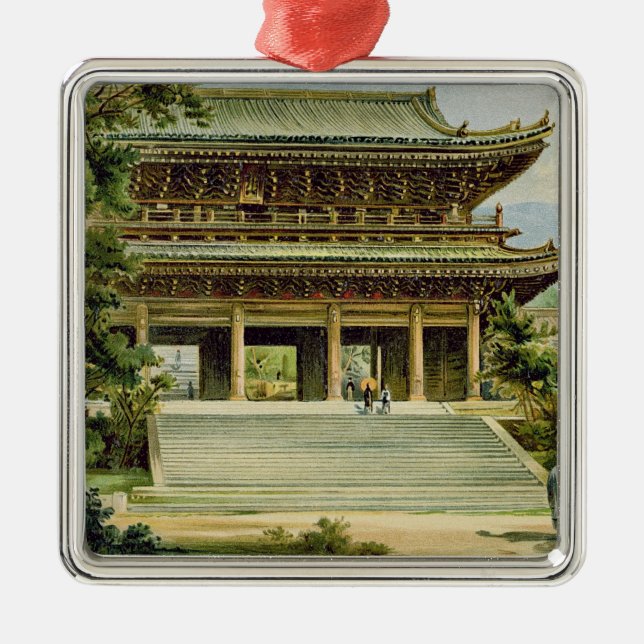 Buddistiskt tempel på Kyoto, Japan Julgransprydnad Metall (Framsidan)