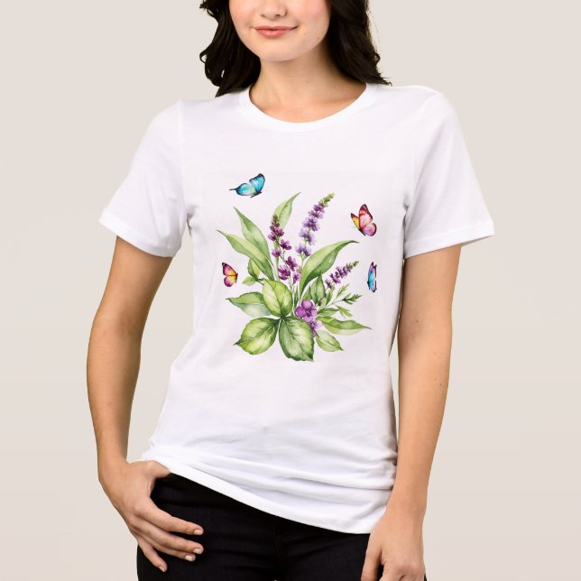 Buddleja blommor t shirt (Framsida)