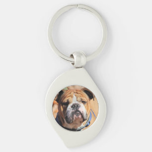 Buddy Bulldog Swirl Silverfärgad Nyckelring