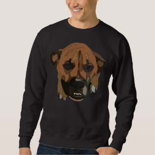 Buddy den räddade pitbull Boxer Lab Mix Lång Ärmad Tröja