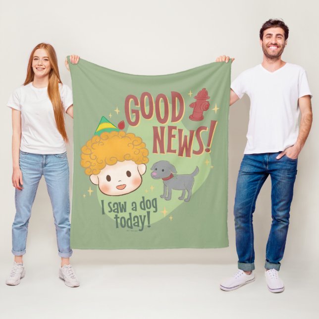 Buddy Elf Bra News! Jag såg en Hund idag! Fleecefilt (På plats)