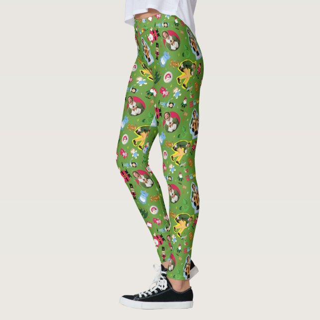 Buddy Elf och julikonerna Mönster Leggings (Vänster)