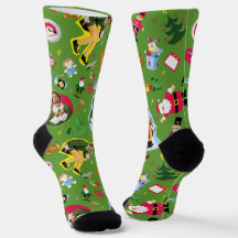 Buddy Elf- och julikonerna Mönster Socks