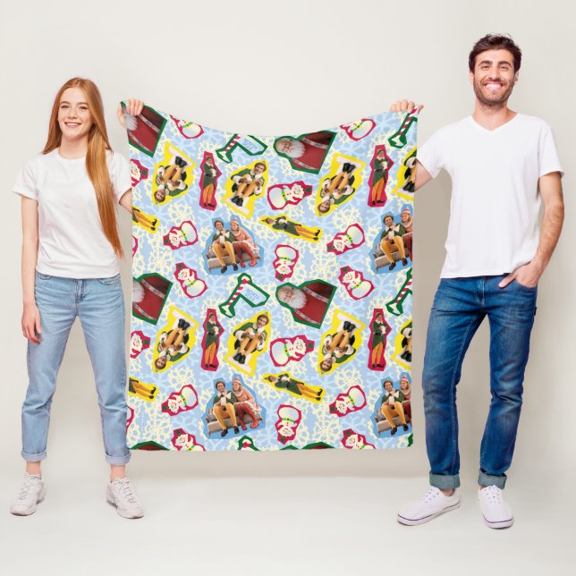 Buddy Elf och Santa North Pole Mönster Fleecefilt (På plats)