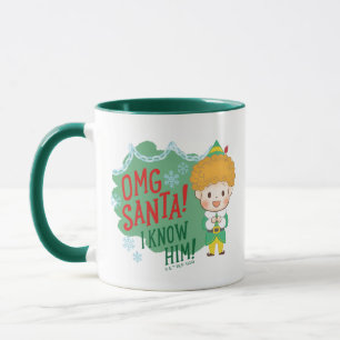 Buddy Elf OMG Santa! Jag känner honom! Mugg