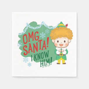 Buddy Elf OMG Santa! Jag känner honom! Pappersservett
