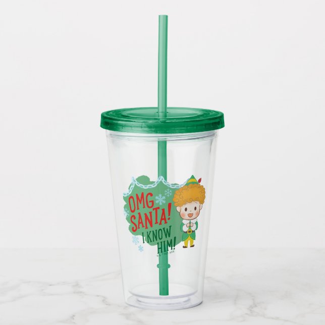 Buddy Elf OMG Santa! Jag känner honom! Take Away Mugg (Framsida)