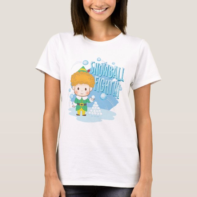 Buddy Elf Snowball-kampen! T Shirt (Framsida)