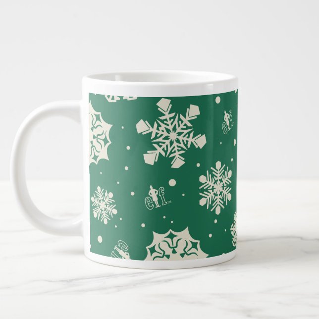 Buddy Elf Snowflake Mönster Jumbo Mugg (Vänster)