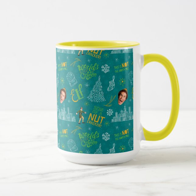 Buddy, Elf Teal Quote Mönster Mugg (Höger)