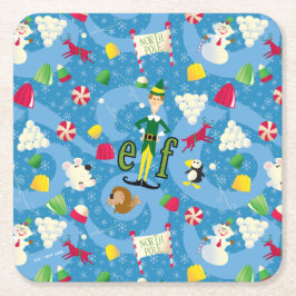 Buddy Elf-Tecknaden Mönster Underlägg Papper Kvadrat