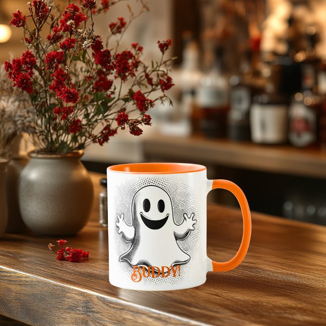 Buddy Ghost Mugg - Roligt & Friendly Halloween Vib (Skapare uppladdad)