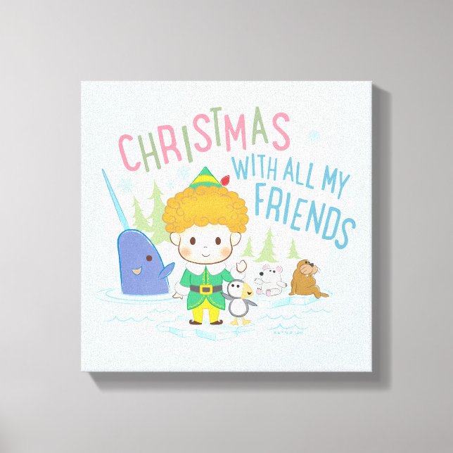 Buddy Julen Elf med alla mina vänner Canvastryck (Framsida)