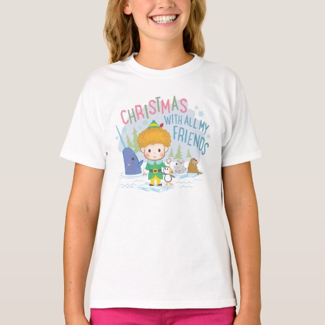 Buddy Julen Elf med alla mina vänner T Shirt (Framsida)