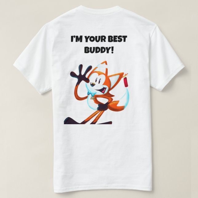 Buddy, oturligt räv t shirt (Design baksida)
