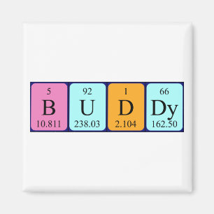 Buddy periodiskt bord namn magnet