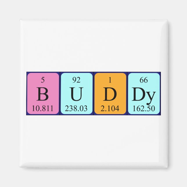 Buddy periodiskt bord namn magnet (Framsidan)