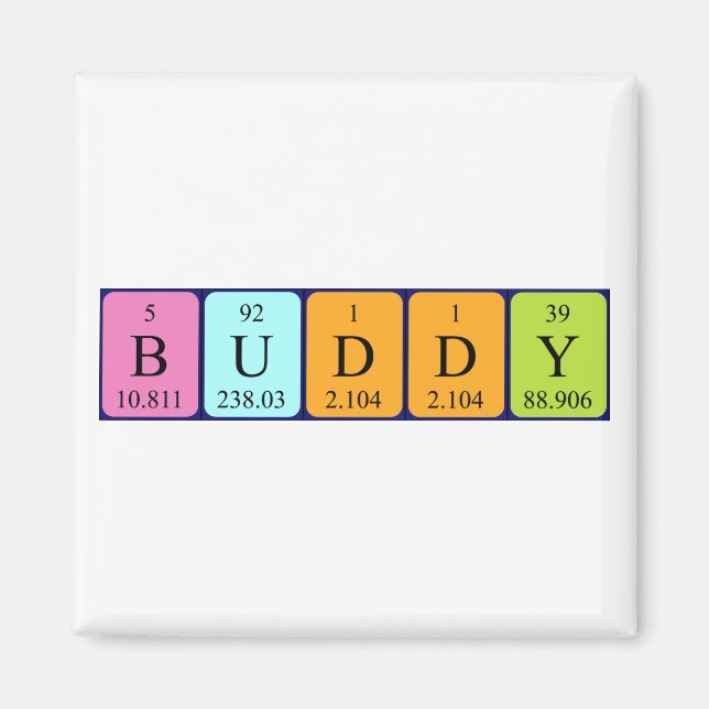 Buddy periodiskt bord namn magnet (Framsidan)